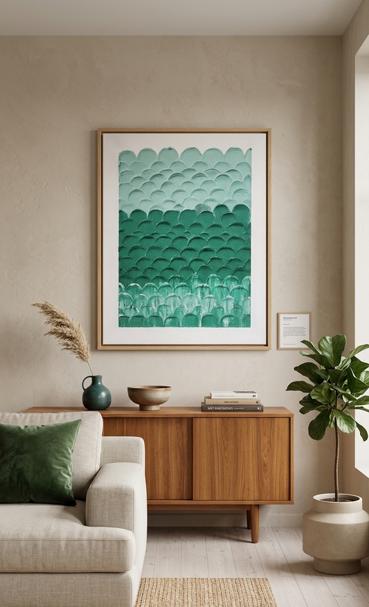 Green Textured Wall Art | Handmade Abstract Canvas | Luxe Art Studio